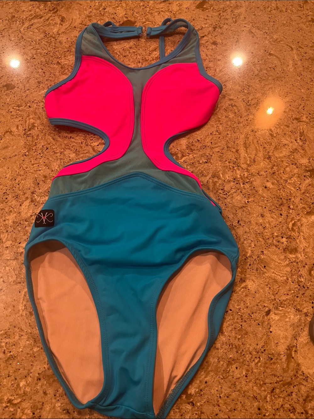 Kandi Kouture Cut out color block leo